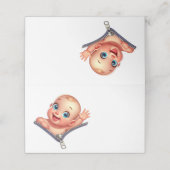 Meisje Peeking uit Baby shower Wit Dank je Plaatskaartje (Buitenkant ongevouwen)