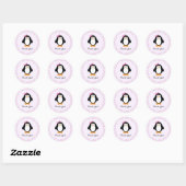  meisje Penguin Ronde Sticker (Vel)