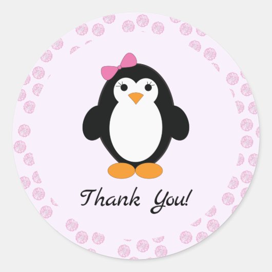  meisje Penguin Ronde Sticker (Voorkant)