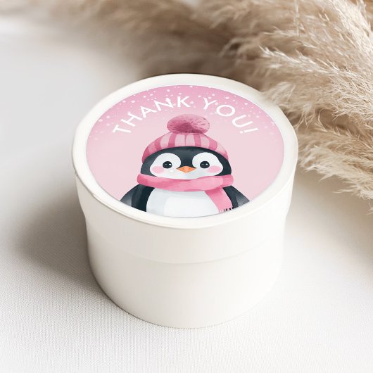Meisje Penguin Winter Party Favoriet Stickers
