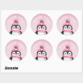 Meisje Penguin Winter Party Favoriet Stickers (Vel)