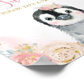 Meisje Penguin Winter Snowflake alstublieft een Tr Poster (Hoek)