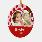 Meisje persoonlijke kerstboomkalkoen keramisch ornament (Rechts)