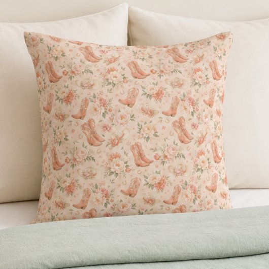 Meisje Perzik Western Coquette Shabby Chic Kussen