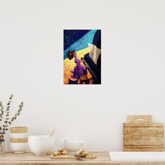 Meisje Pianist op het podium Poster (Keuken)