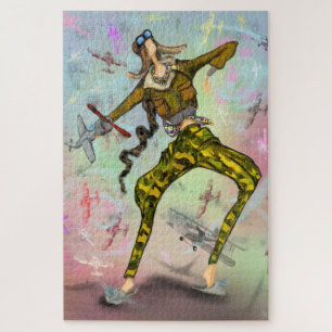 Meisje Pilot Painting Puzzle Legpuzzel