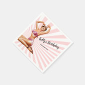 meisje, pin-up, Cocktail Paper Napkins Servet (Hoek)