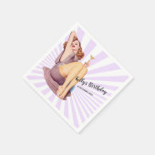  meisje, pin-up, Cocktail Paper Napkins Servet (Hoek)