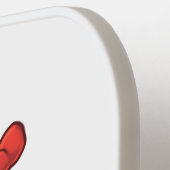 Meisje Pinguïn Rode Boog Rode Kaap Kunstnaam Pickleball Paddle (Links Detail)