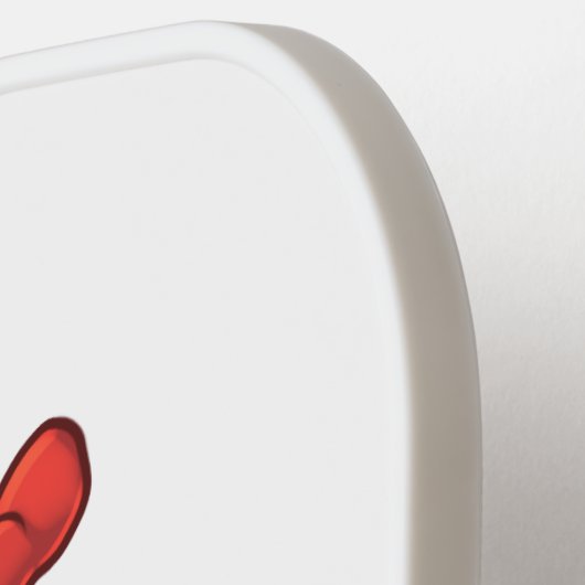 Meisje Pinguïn Rode Boog Rode Kaap Kunstnaam Pickleball Paddle (Links Detail)