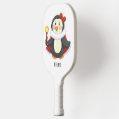 Meisje Pinguïn Rode Boog Rode Kaap Kunstnaam Pickleball Paddle (Links)