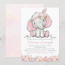 Meisje Pink Boho Olifant Baby shower