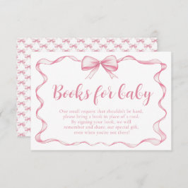 Meisje Pink Bow Baby shower Boeken voor Baby Kaart