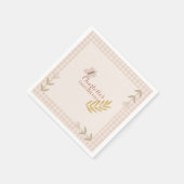 Meisje Pink Gingham Wildflowers Butterfly Servet (Hoek)