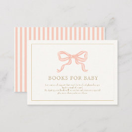 Meisje Pink Ribbon elegante minimalistische boeken Informatiekaartje