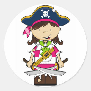 Meisje Pirate Captain Sticker
