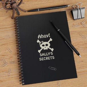 Meisje Pirate Skull Crossbones Zwart Notitieboek