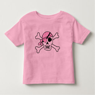 Meisje Pirate Skull en Botten Toddler Pink Kinder Shirts