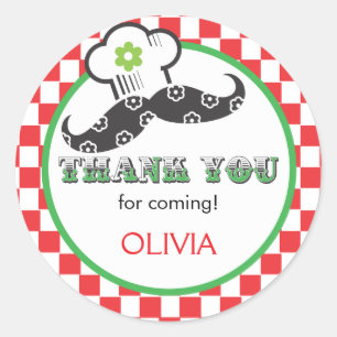 Meisje Pizza Party Favor Sticker