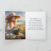 Meisje plukken bloemen kleindochter verjaardag kaart (Binnen)