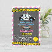 Meisje politie verjaardagsthema kaart (Staand voorkant)