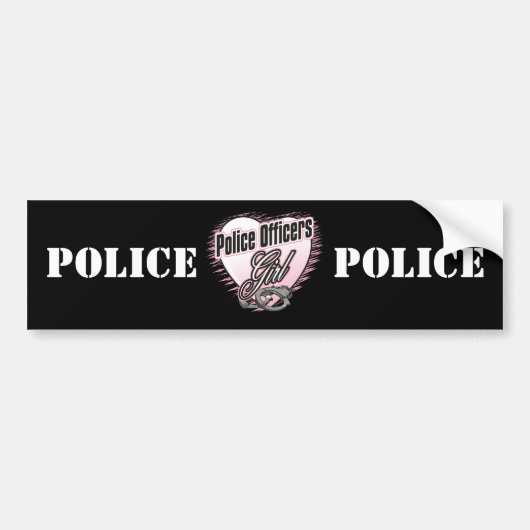 Meisje politieagenten bumpersticker (Voorkant)