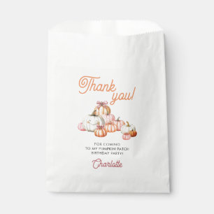 Meisje Pompoen Patch Bows Verjaardagsfeest Dank u Bedankzakje