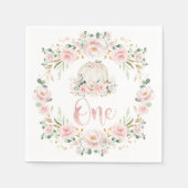 Meisje Pompoen Roos Gouden Bloem 1e eerste verjaar Servet (Voorkant)