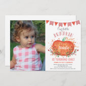 Meisje Pompoen Verjaardag Uitnodiging Sinaasappel  (Voorkant / Achterkant)