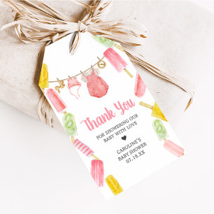 Meisje Popsicle Baby shower Favoriet Tags Cadeaulabel