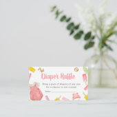 Meisje Popsicle Baby shower Luier Raffle Informatiekaartje (Staand voorkant)