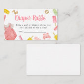 Meisje Popsicle Baby shower Luier Raffle Informatiekaartje (Voorkant / Achterkant)