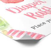 Meisje Popsicle Baby shower Luier Raffle Poster (Hoek)