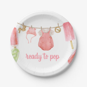 Meisje Popsicle Baby Shower Papieren Bordje