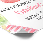Meisje Popsicle Baby shower Welkom Poster (Hoek)