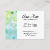 *~* Meisje Popular Floral Turquoise Green Beauty Visitekaartje (Achterkant)
