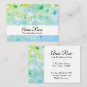 *~* Meisje Popular Floral Turquoise Green Beauty Visitekaartje (Voorkant / Achterkant)