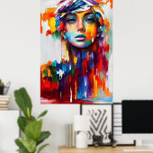 Meisje portret van elegantie poster (Thuiskantoor)