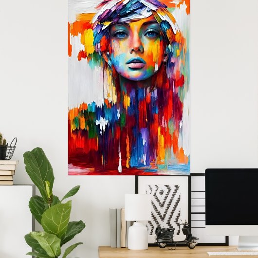 Meisje portret van elegantie poster (Thuiskantoor)