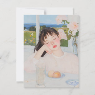 Meisje Portret Waterverf Art Briefkaart