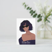 Meisje Portretten Sieraden | Oorbellen Display Kaa Visitekaartje (Staand voorkant)