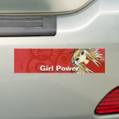 Meisje Power Bumpersticker (Op auto)