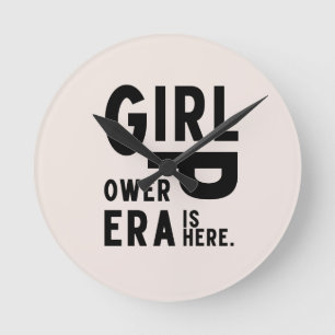 Meisje Power Era Feminist Ronde Klok