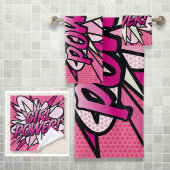 MEISJE POWER Fun Retro Comic Book Pop Art Pink Bad Handdoek