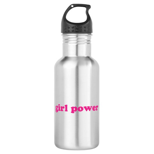 Meisje power hot roze moderne typografie feminist waterfles  (Voorkant)