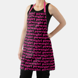 Meisje power hot roze moderne typografie patroon schort