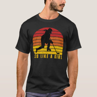 Meisje Power on Ice Sk8 als een meisje vrouw hocke T-shirt