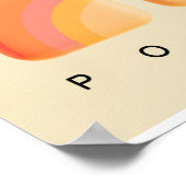 Meisje power poster, sinaasappel, geel en roze poster (Hoek)