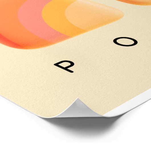 Meisje power poster, sinaasappel, geel en roze poster (Hoek)