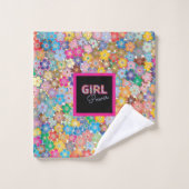 Meisje Power | Roze Meisje Mooie Wildflower Vrouwe Bad Handdoek (Wasdoekje)